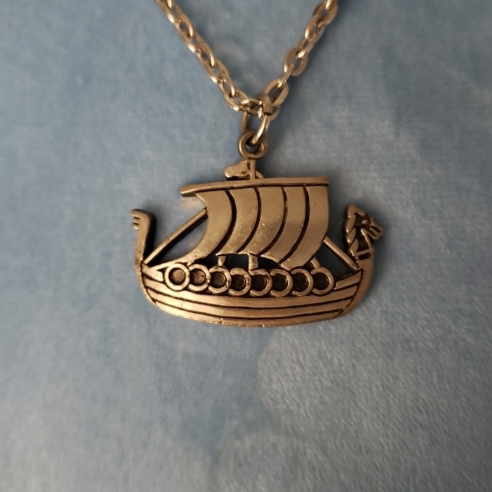 Viking Ship Pendant Necklace